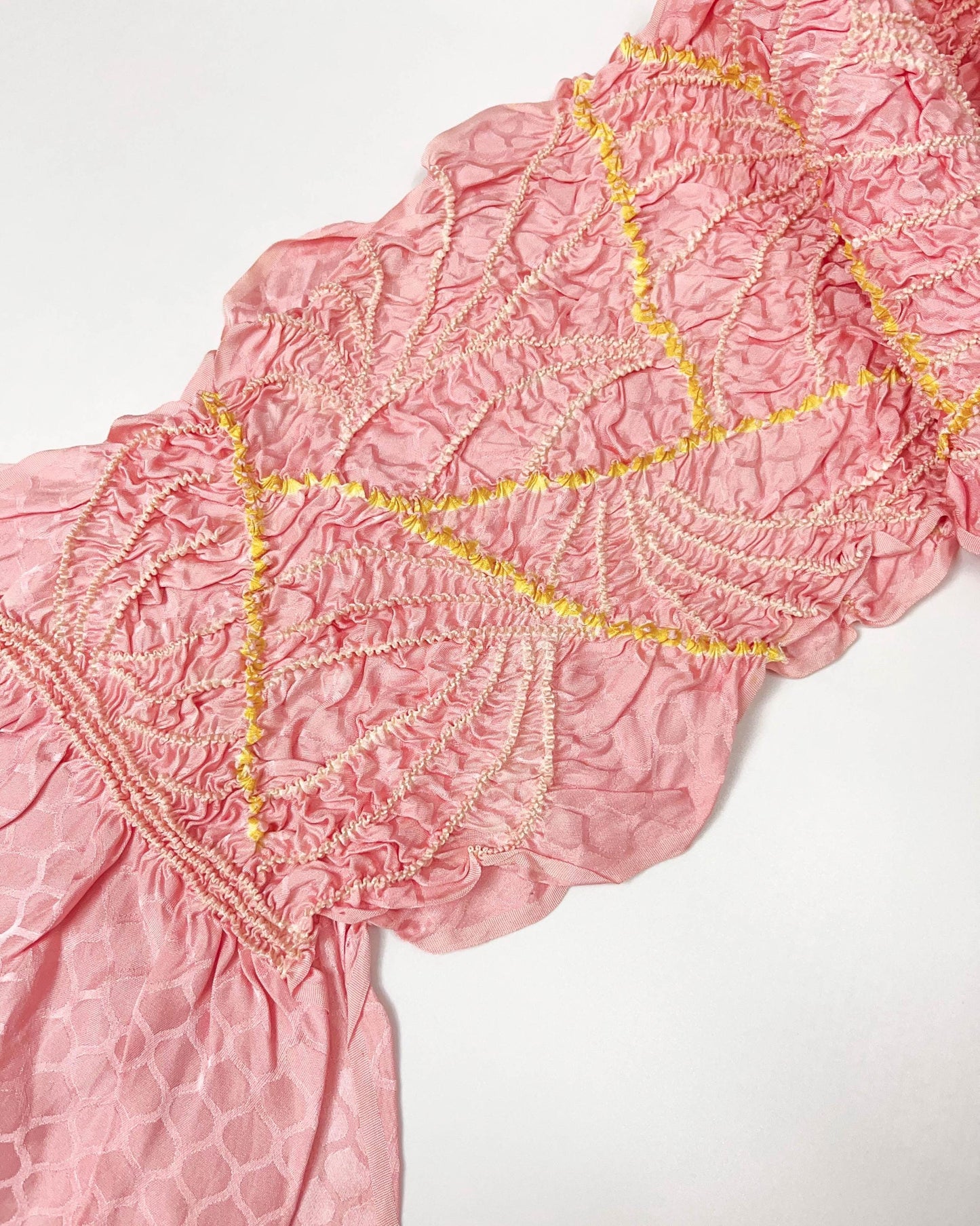 Pink Silk Kimono Obiage Sash - Vintage Style (17A)
