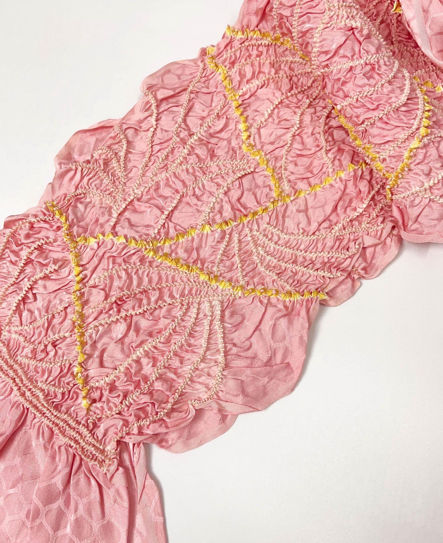 Pink Silk Kimono Obiage Sash - Vintage Style (17A)