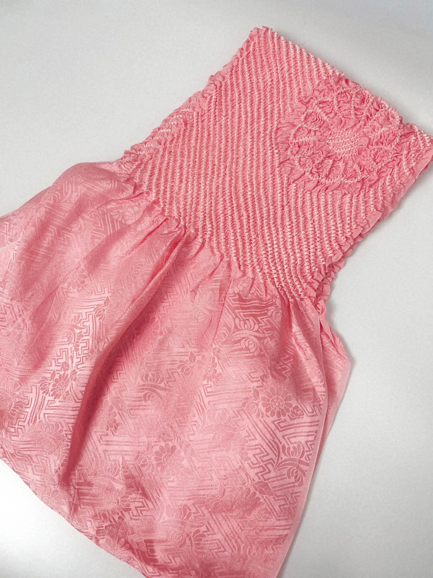 Vintage Pink Silk Obiage Kimono Sash - Good Condition (20A)