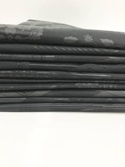 Vintage Black Silk Obi Belt - Kimono Style