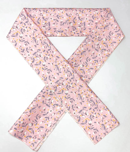 Pink Floral Cotton Han-eri Collar: Kimono Accessory