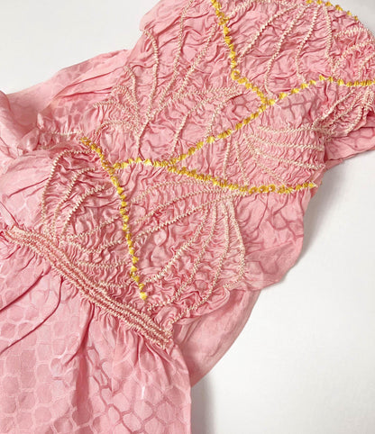 Pink Silk Kimono Obiage Sash - Vintage Style (17A)