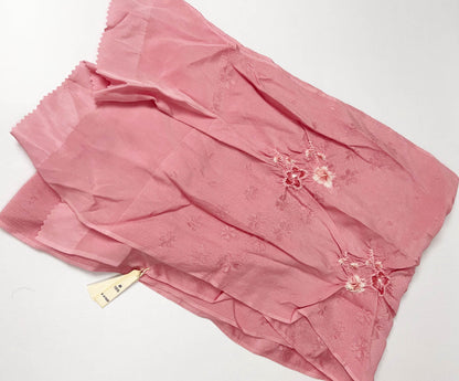 Pink Silk Kimono Obiage Sash - Vintage Floral Obiage (20A)