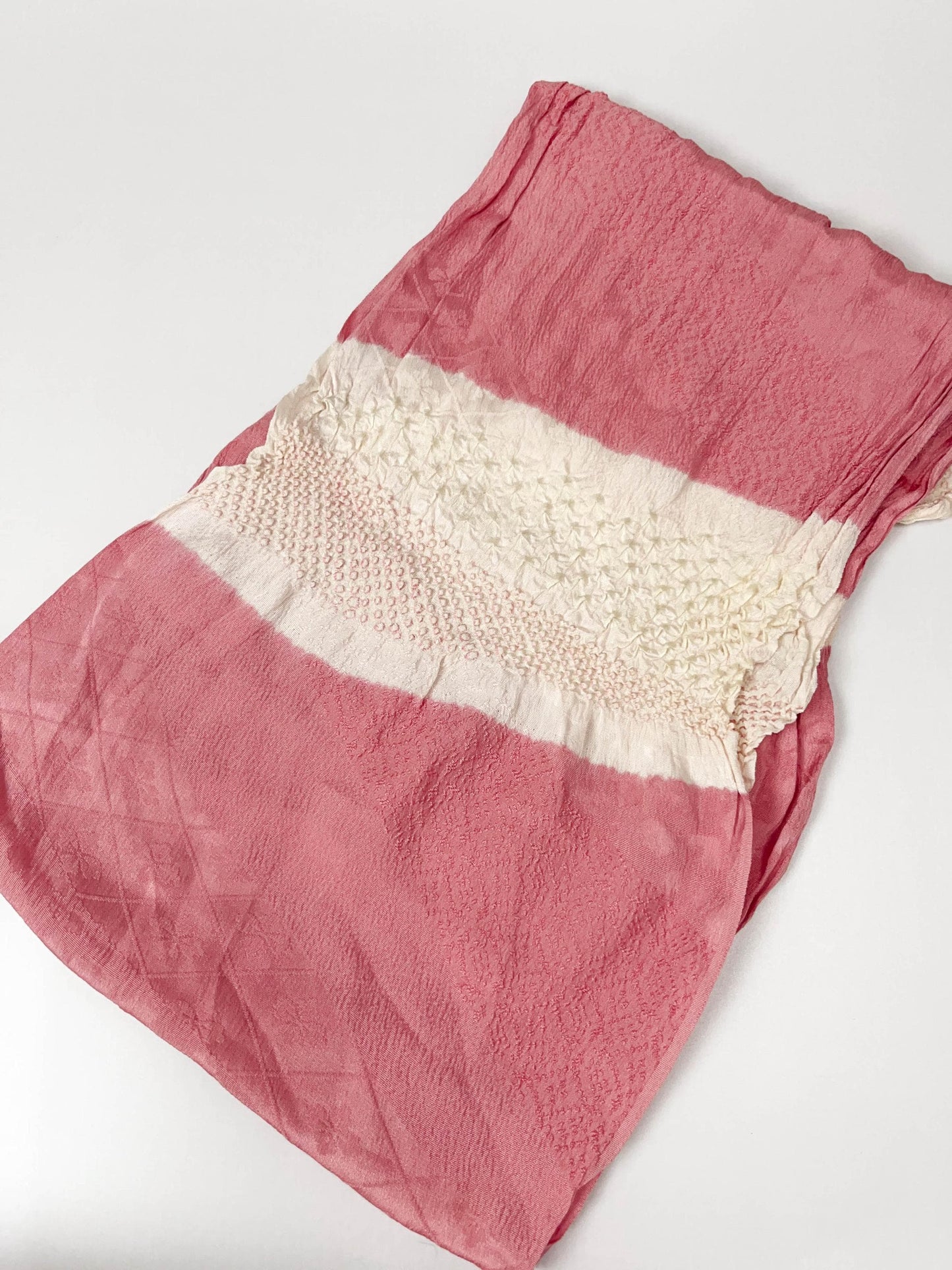 Vintage Pink Silk Obiage Kimono Sash - Good Condition (20A)