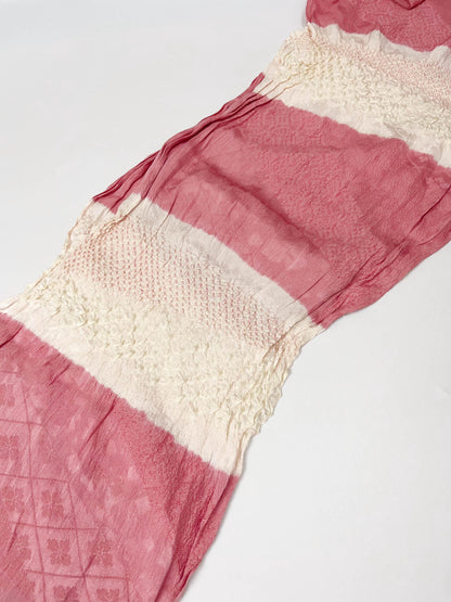 Vintage Pink Silk Obiage Kimono Sash - Good Condition (20A)