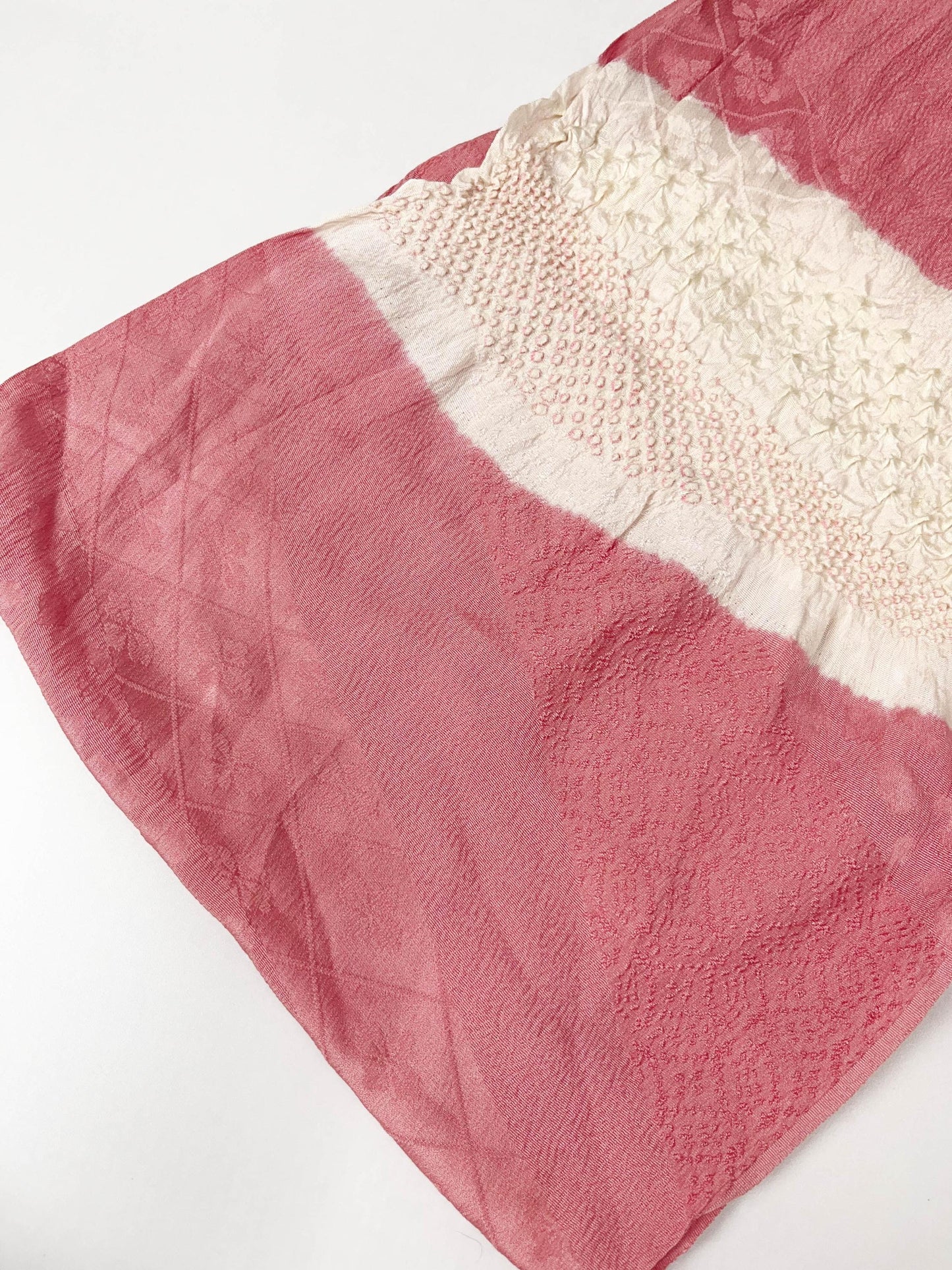 Vintage Pink Silk Obiage Kimono Sash - Good Condition (20A)