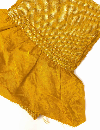 Vintage Yellow Silk Obiage: Kimono Sash, Good Condition