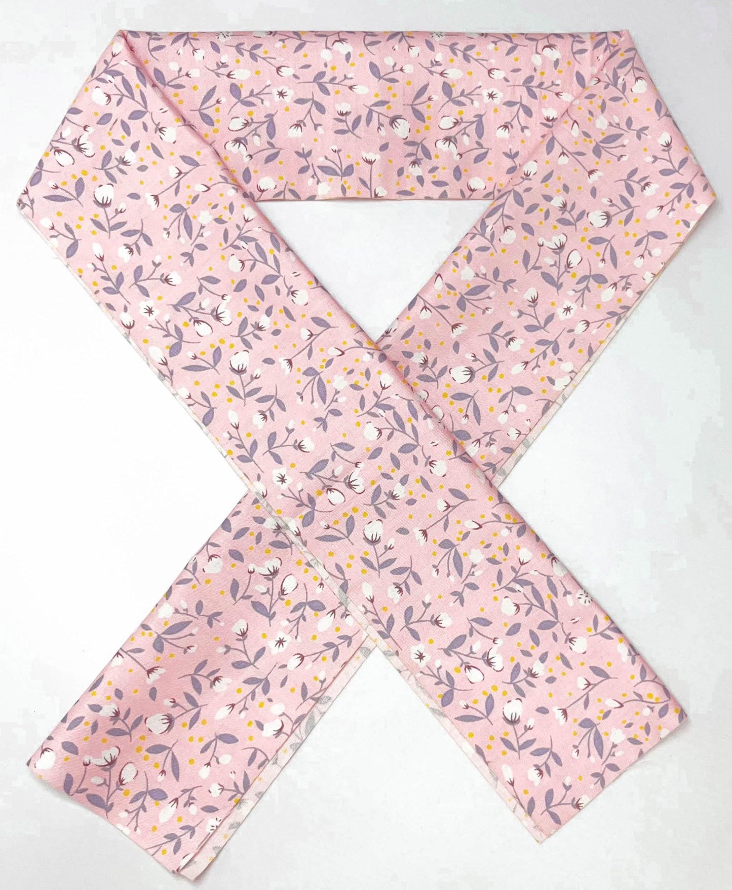 Pink Floral Cotton Han-eri Collar: Kimono Accessory
