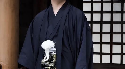 Custom-Fit Men's Kimono Set: Traditional Japanese Nagagi & Haori Jacket