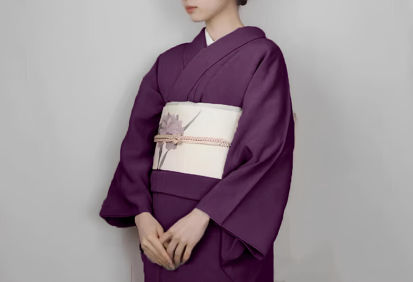Iromuji Kimono Set: Washable Polyester, Tea Ceremony Wear with Pre-Tied Obi