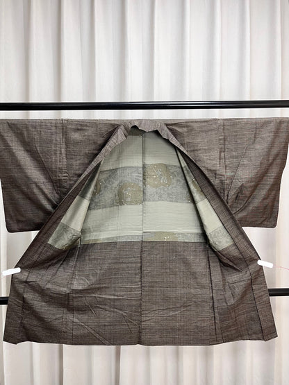 Rank A- Vintage Japanese Haori Jacket/Dark Brown Kimono Jacket/ A19
