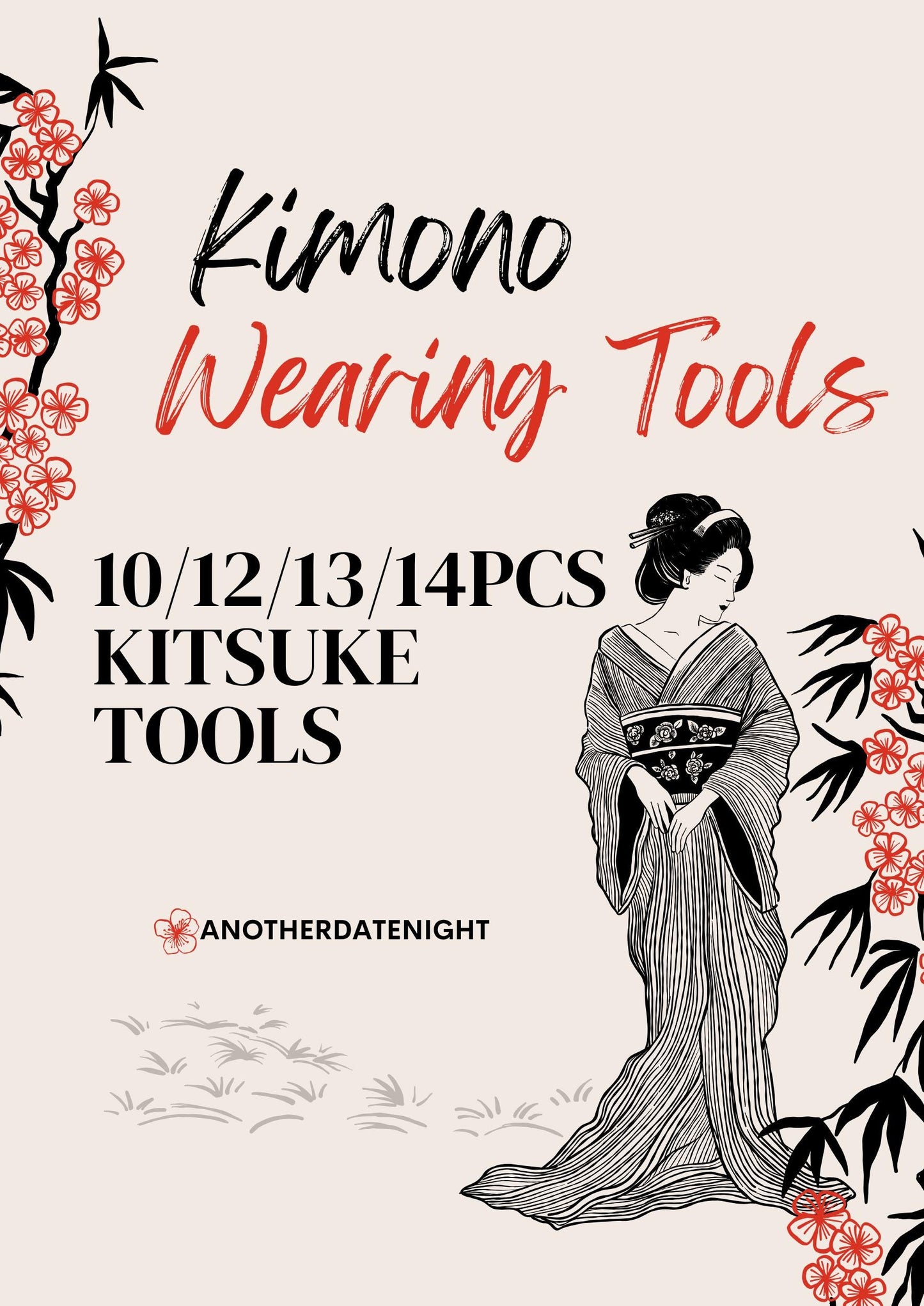 Kimono Wearing/Kitsuke Tool Set: 10/12/13/14PCS