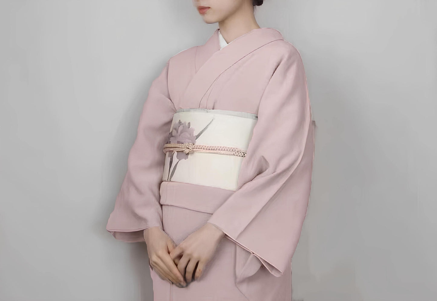 Iromuji Kimono Set: Washable Polyester, Tea Ceremony Wear with Pre-Tied Obi