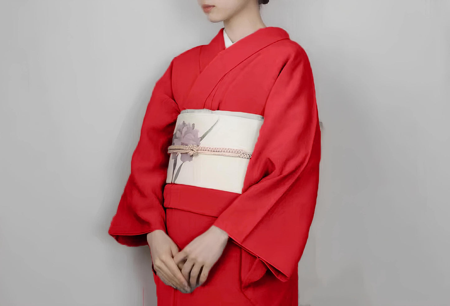 Iromuji Kimono Set: Washable Polyester, Tea Ceremony Wear with Pre-Tied Obi