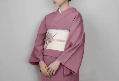 Iromuji Kimono Set: Washable Polyester, Tea Ceremony Wear with Pre-Tied Obi