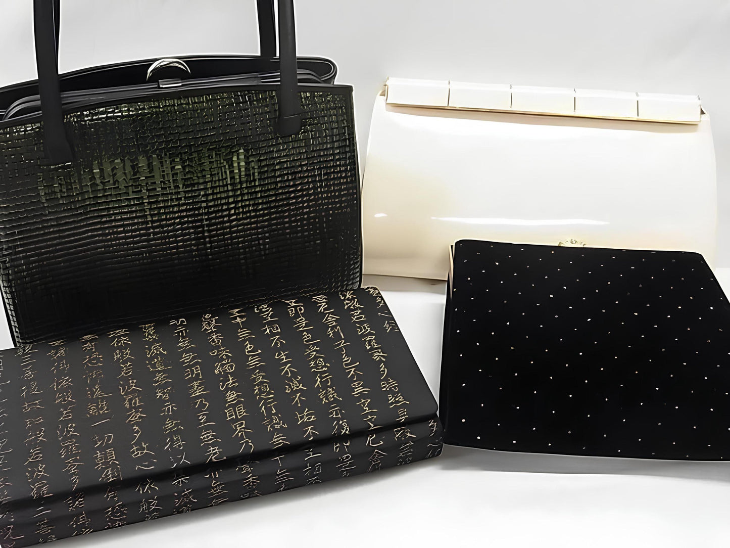 Vintage Kimono Clutch Bag: The Heart Sutra Purse, Made in Tokyo