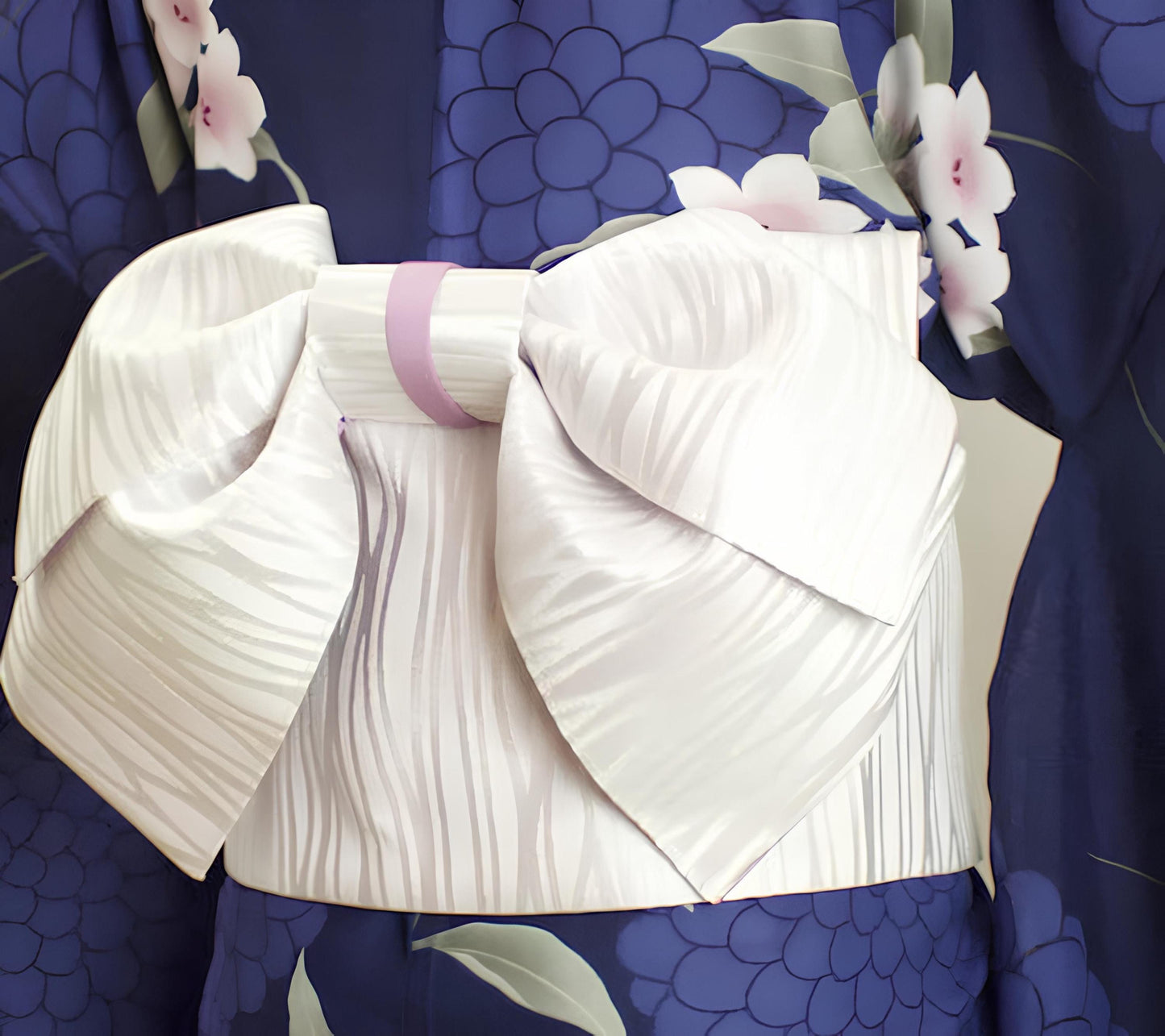 White Pre-Tied Obi 3PCS Gift Set, Easy Wear Obi Belt