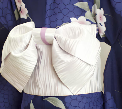 White Pre-Tied Obi 3PCS Gift Set, Easy Wear Obi Belt