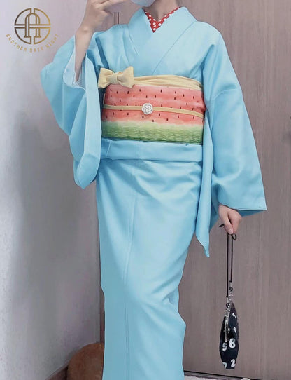 Watermelon Double Sided Hanhaba, Creative Yukata Obi Belt