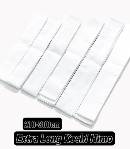 Cotton Kimono Koshi Himo Straps: Extra Long Tasuki Waistband (210-300cm)