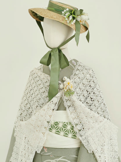 Women's Lace Kimono Shawl: Sheer Outwear