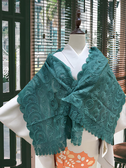 Lace Kimono Shawl: Purple & Green Outwear- Set 2(D)(E)