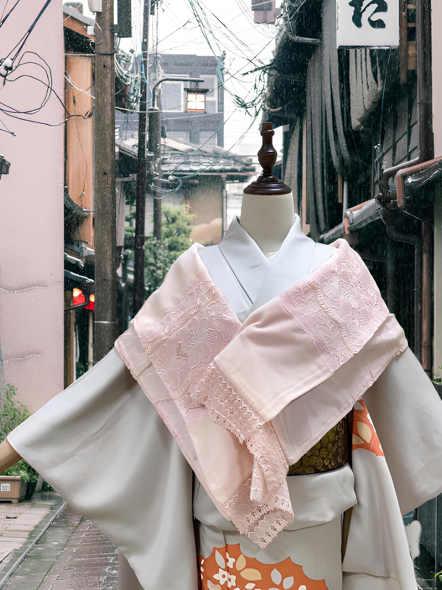 Light Pink Kimono Shawl: Women's Outwear (Rank B)- Set 5C