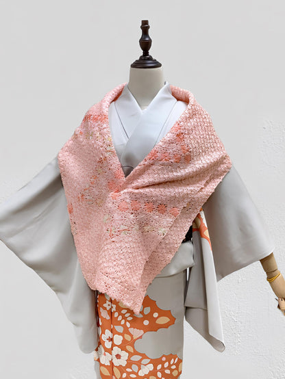Pink Kimono Shawl: Women's Floral Outwear- Set 6B