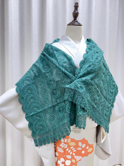 Lace Kimono Shawl: Purple & Green Outwear- Set 2(D)(E)