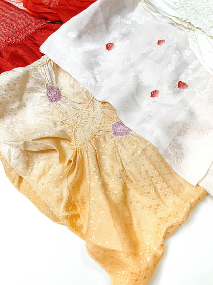 Vintage Silk Obiage: Kimono Sash Collection - Good Condition (58A/B/C)