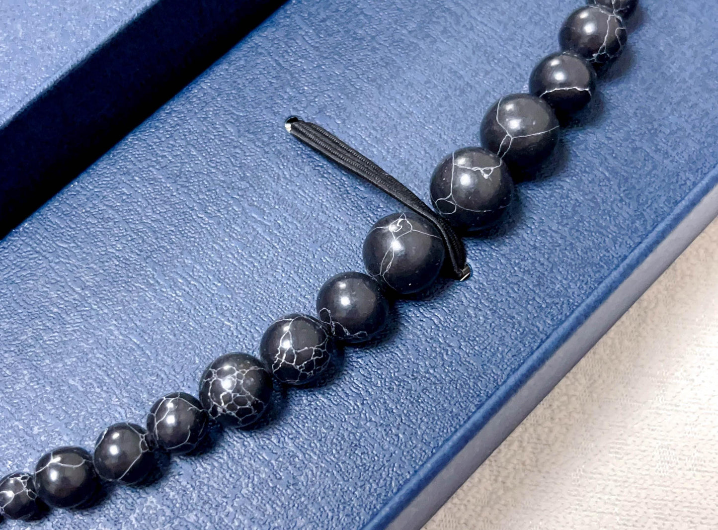 Black Obsidian Healing Stone Haori Himo: Men's Kimono Accessory