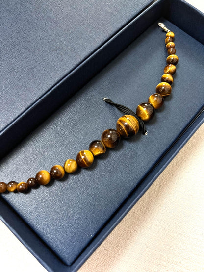 Yellow Tiger's Eye Haori Himo: Men's Kimono Accessory