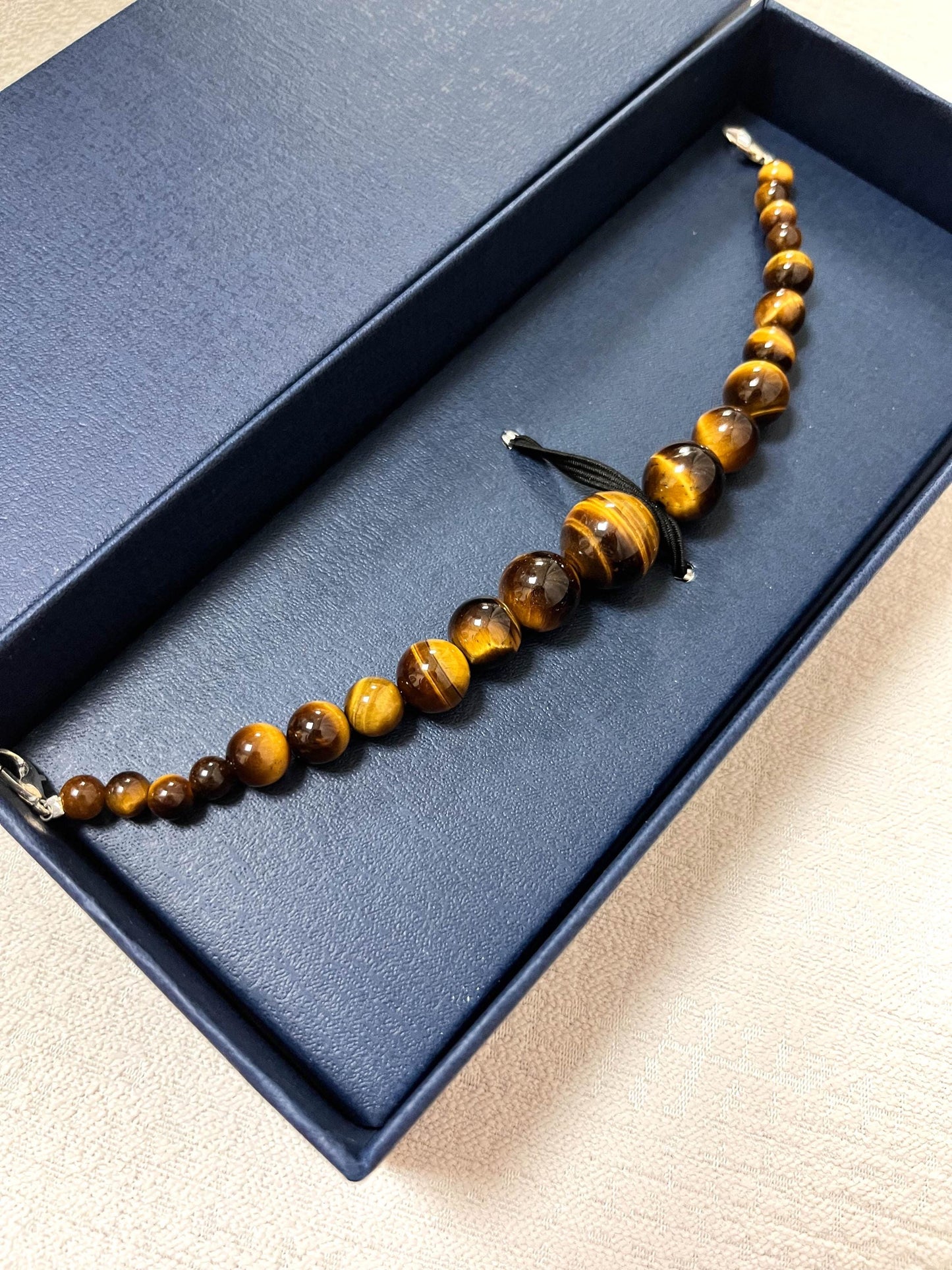 Yellow Tiger's Eye Haori Himo: Men's Kimono Accessory