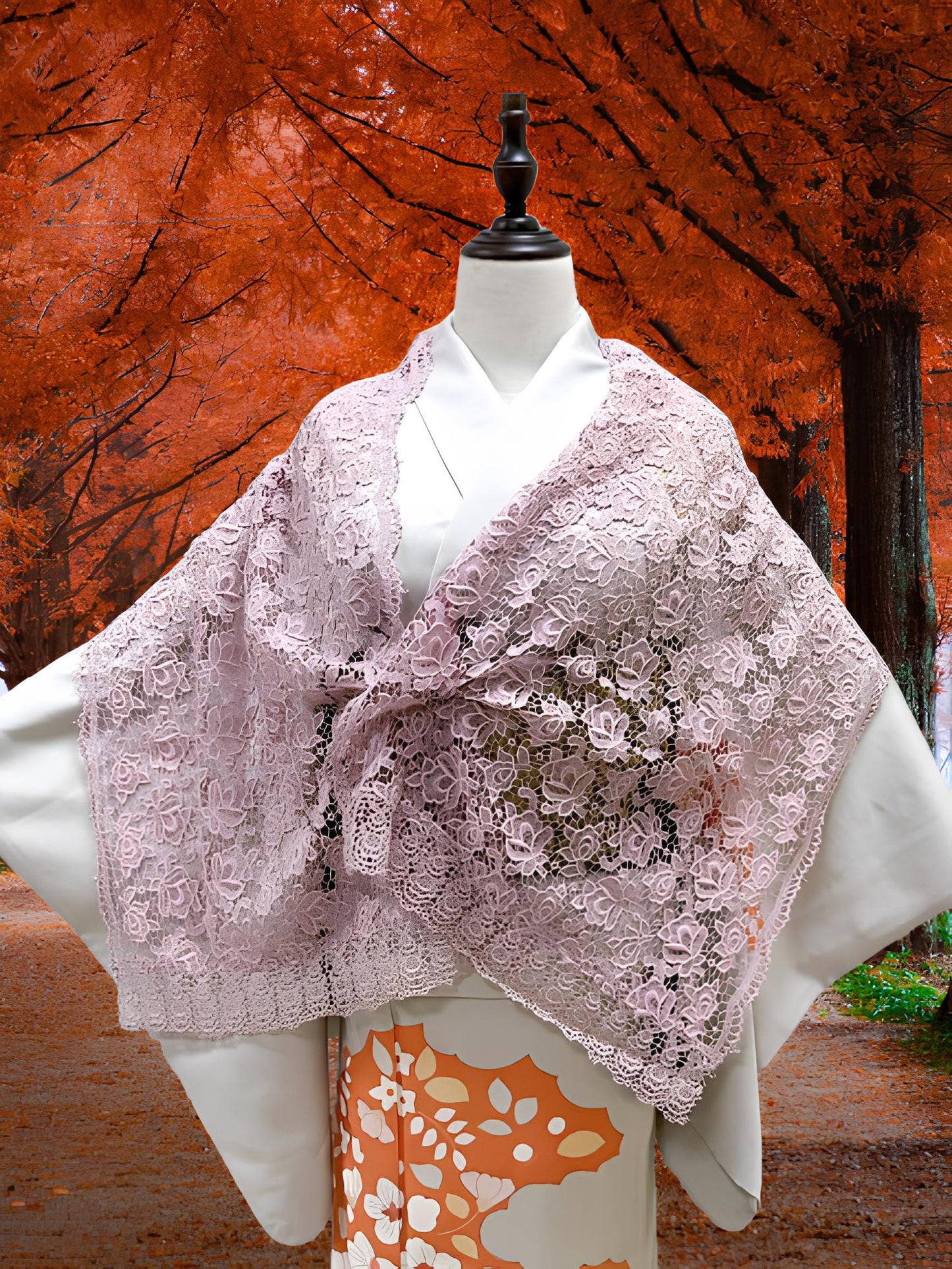 Women's Lace Kimono Shawl: Gradient Color Outwear-  Set 1(C)(D)(E)