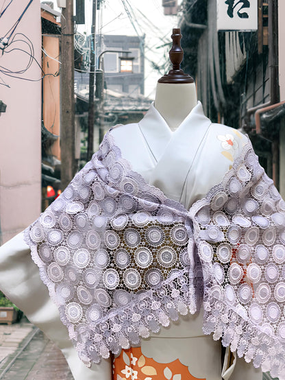 Lace Kimono Shawl: Purple & Green Outwear- Set 2(D)(E)