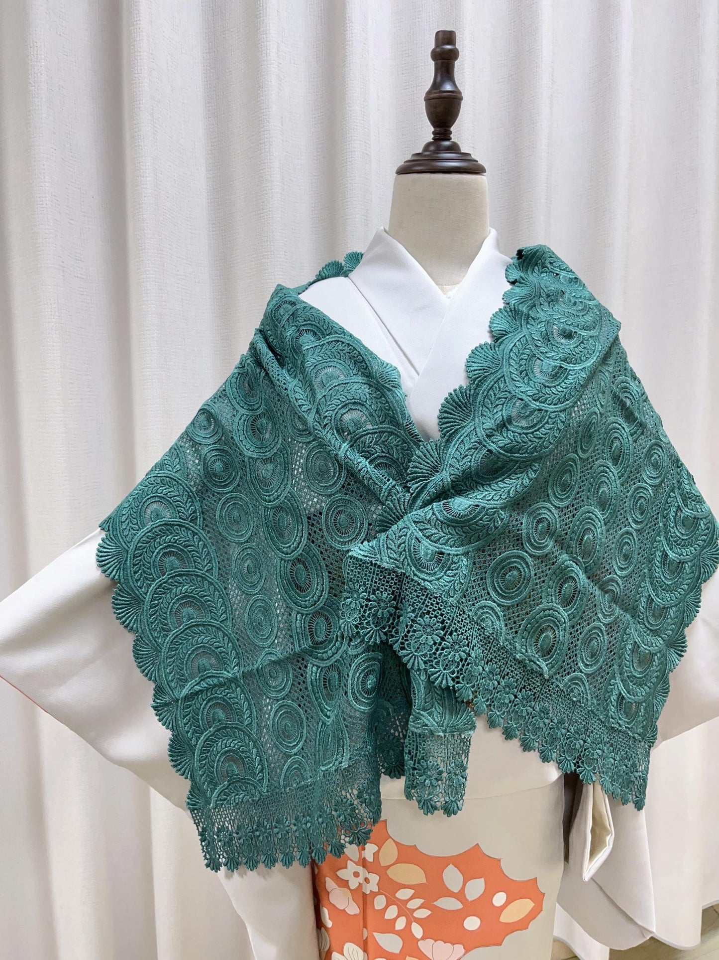 Lace Kimono Shawl: Purple & Green Outwear- Set 2(D)(E)