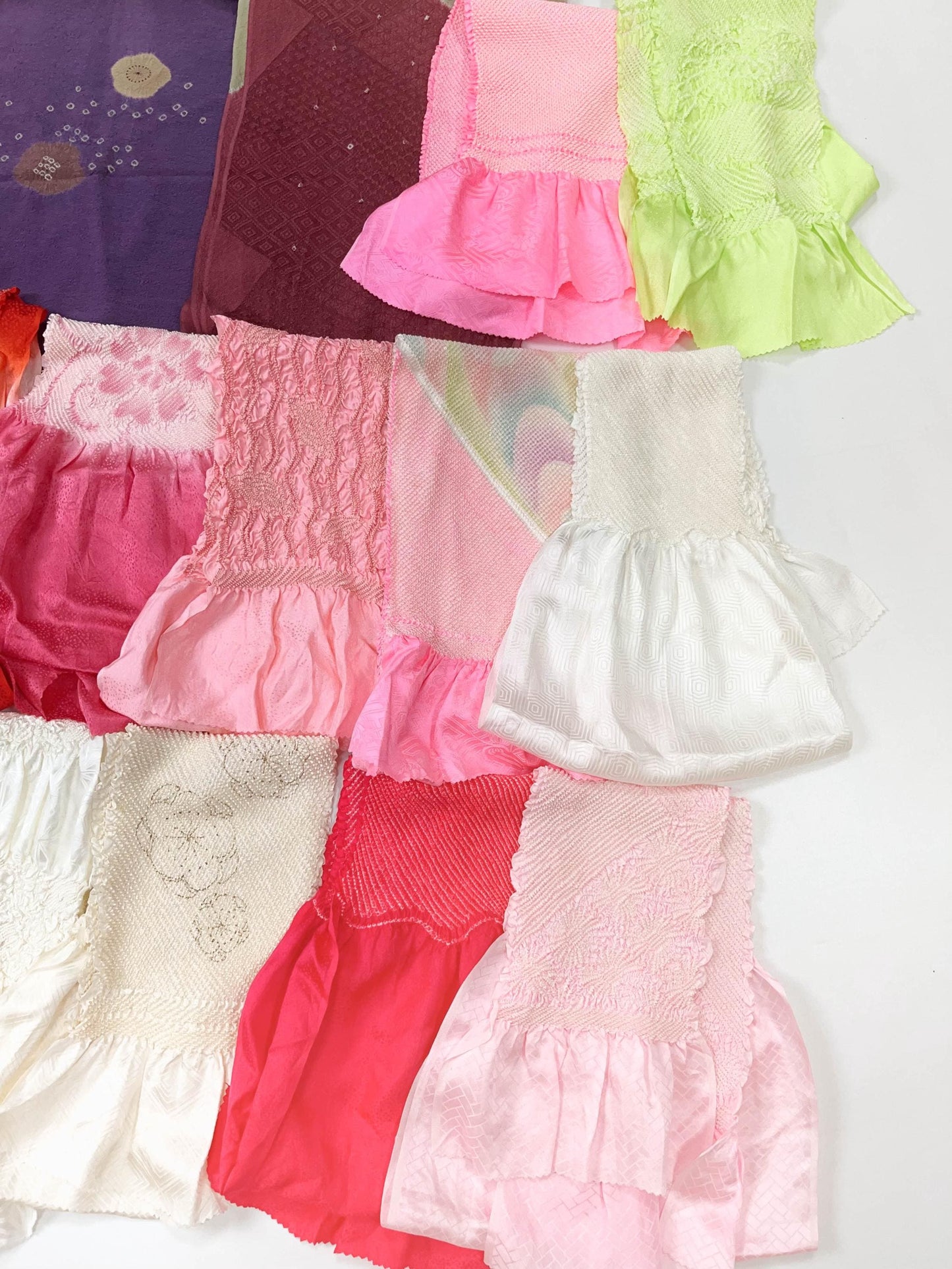 Vintage Silk Obiage: Kimono Sash Collection - Good Condition (58A/B/C)