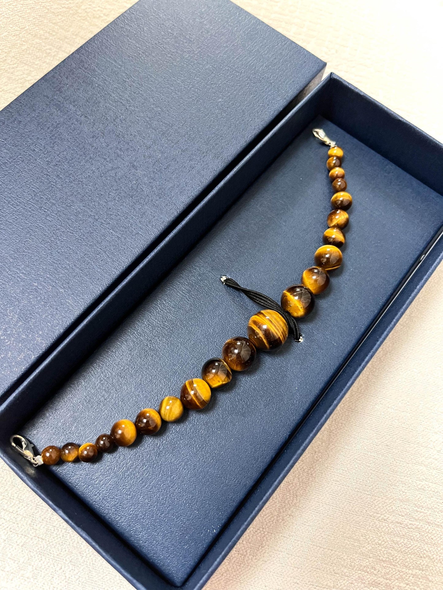 Yellow Tiger's Eye Haori Himo: Men's Kimono Accessory