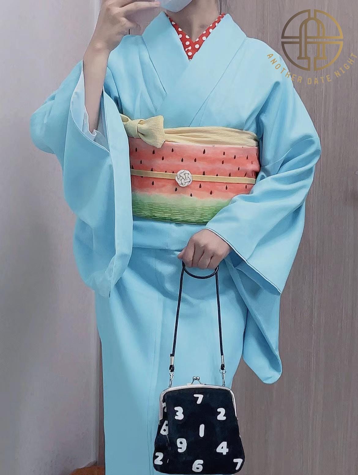 Watermelon Double Sided Hanhaba, Creative Yukata Obi Belt