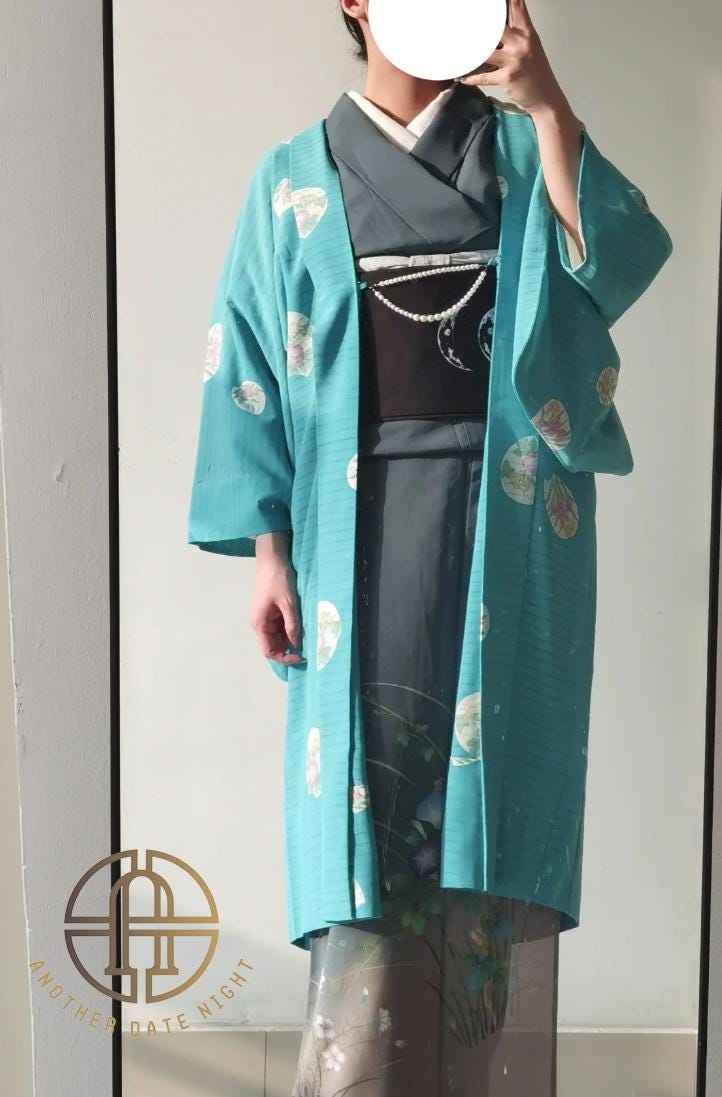 Moon Phase Hanhaba Obi Belt: Double Sided Obi for Yukata & Kimono