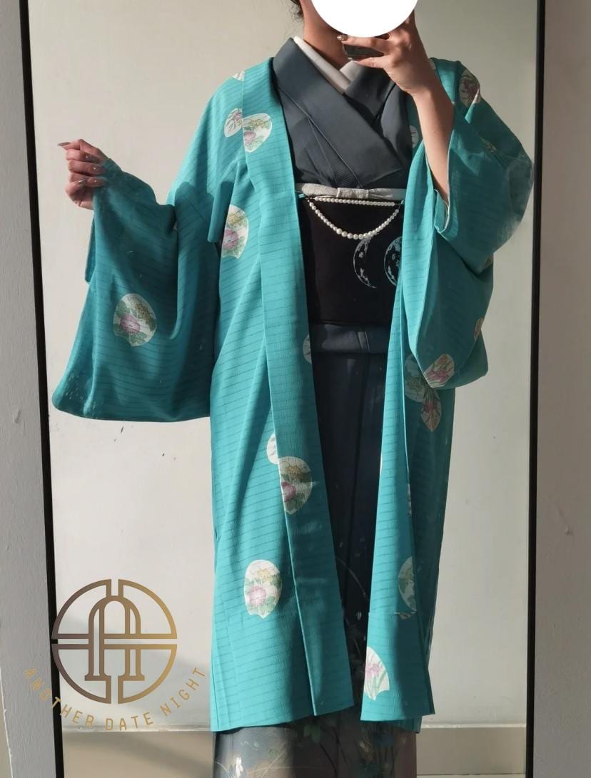 Moon Phase Hanhaba Obi Belt: Double Sided Obi for Yukata & Kimono