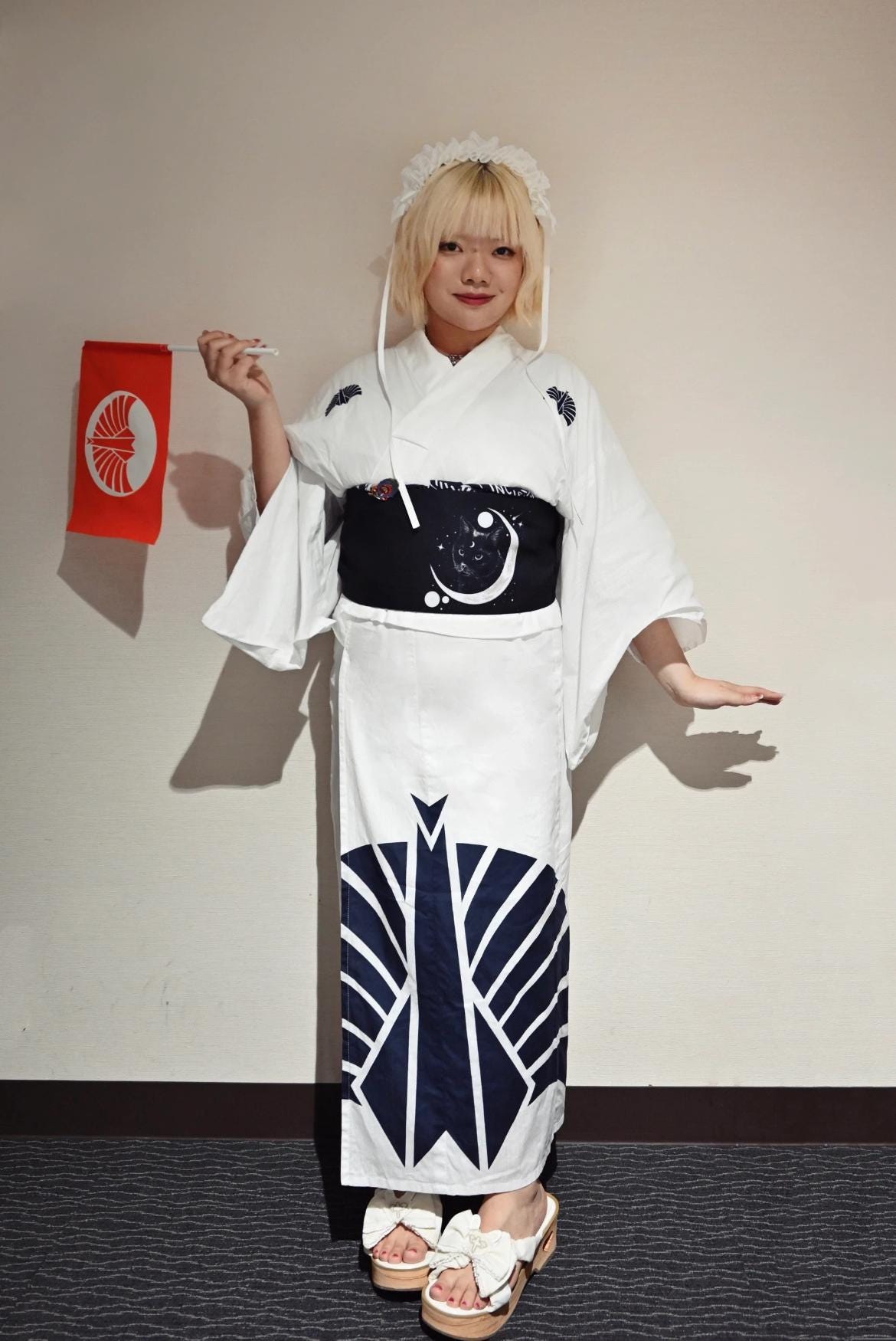 Cosmic Cat Hanhaba Obi Belt: Yukata Kimono Sash
