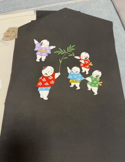 Rank A Vintage Iro Tomesode Kimono (3 kamons, family crests) with Nagoya Obi