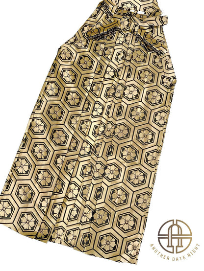Gold Men's Hakama Pants: Japanese Kimono, Traditional Formal Wear