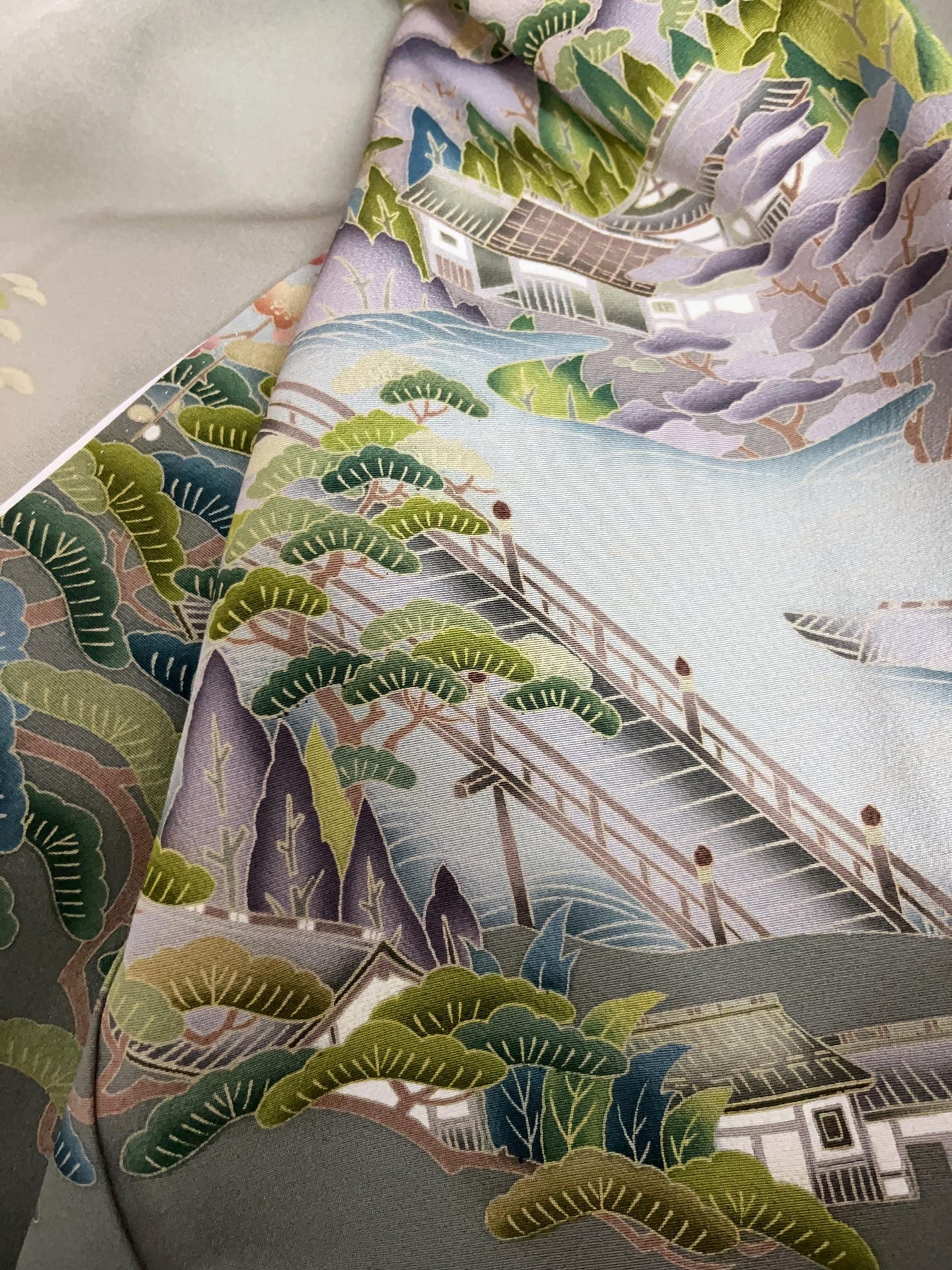 Rank A Vintage Iro Tomesode Kimono (3 kamons, family crests) with Nagoya Obi