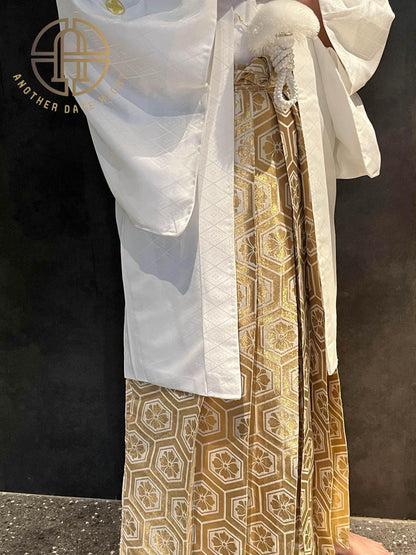 Light Gold Hakama Pants: Men's Japanese Kimono, Formal Wear