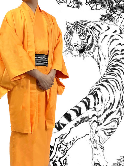 Men's Royal Dragon Kimono 3-Piece Set: Kimono, Haori Jacket, Obi (175cm+)