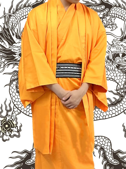 Men's Royal Dragon Kimono 3-Piece Set: Kimono, Haori Jacket, Obi (175cm+)
