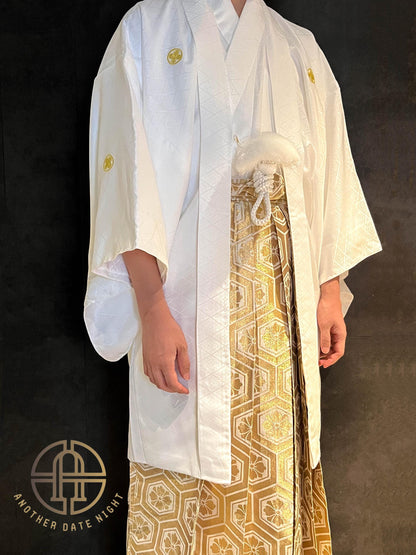 Light Gold Hakama Pants: Men's Japanese Kimono, Formal Wear