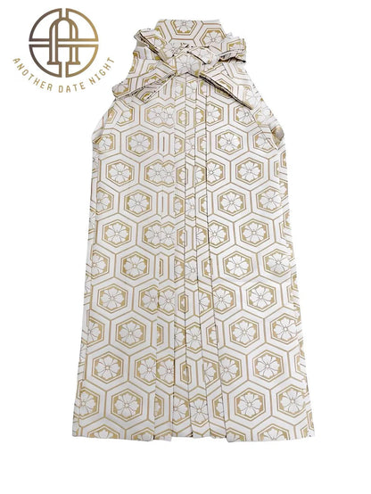 Gold & White Men's Hakama Pants: Japanese Kimono Style